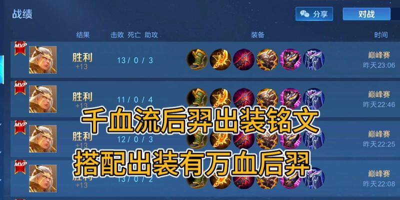 羿教学无敌出装铭文攻略（王者荣耀羿教学，无敌出装铭文攻略大揭秘！）-第3张图片-游戏玩法大全_