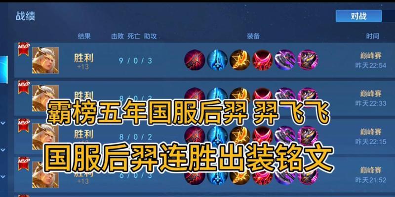 王者荣耀以后羿深度解析铭文出装攻略（掌握关键铭文与出装，打造无敌射手王者！）-第3张图片-游戏玩法大全_